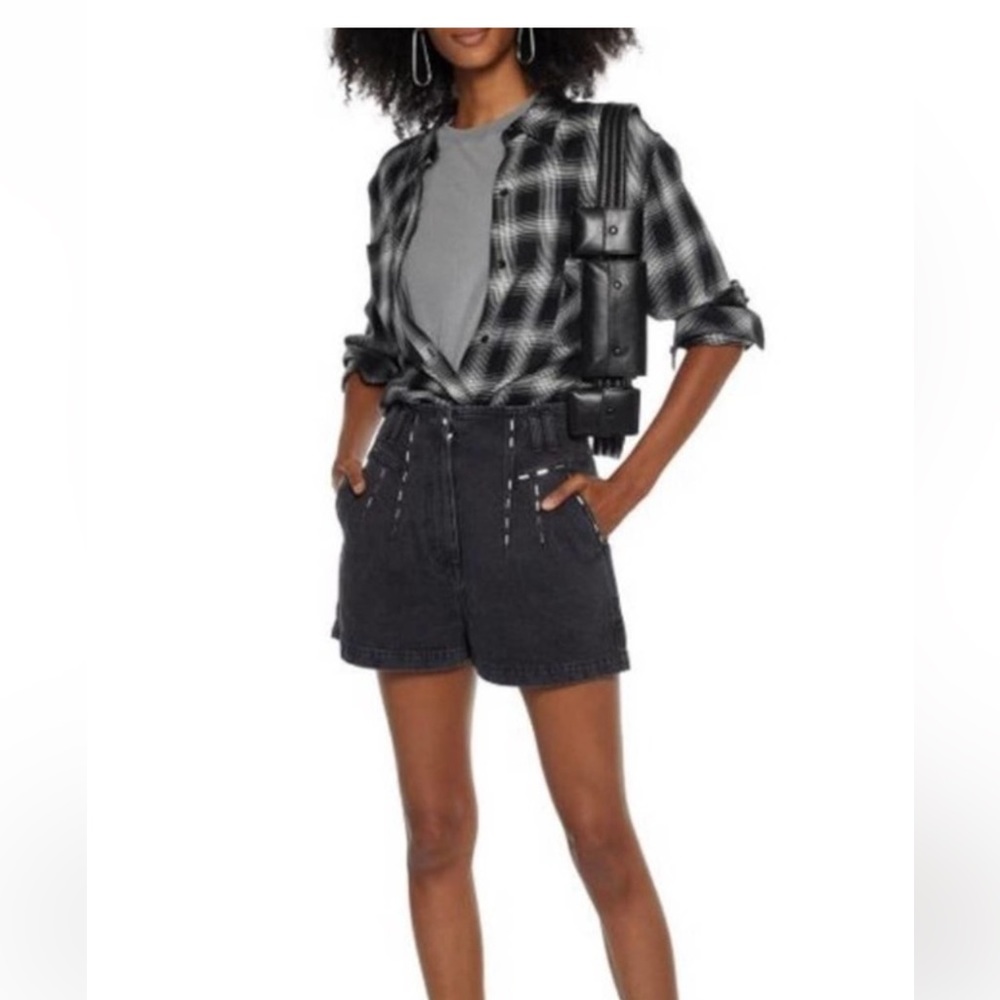IRO
Barra Embellished Denim Shorts In Grey
